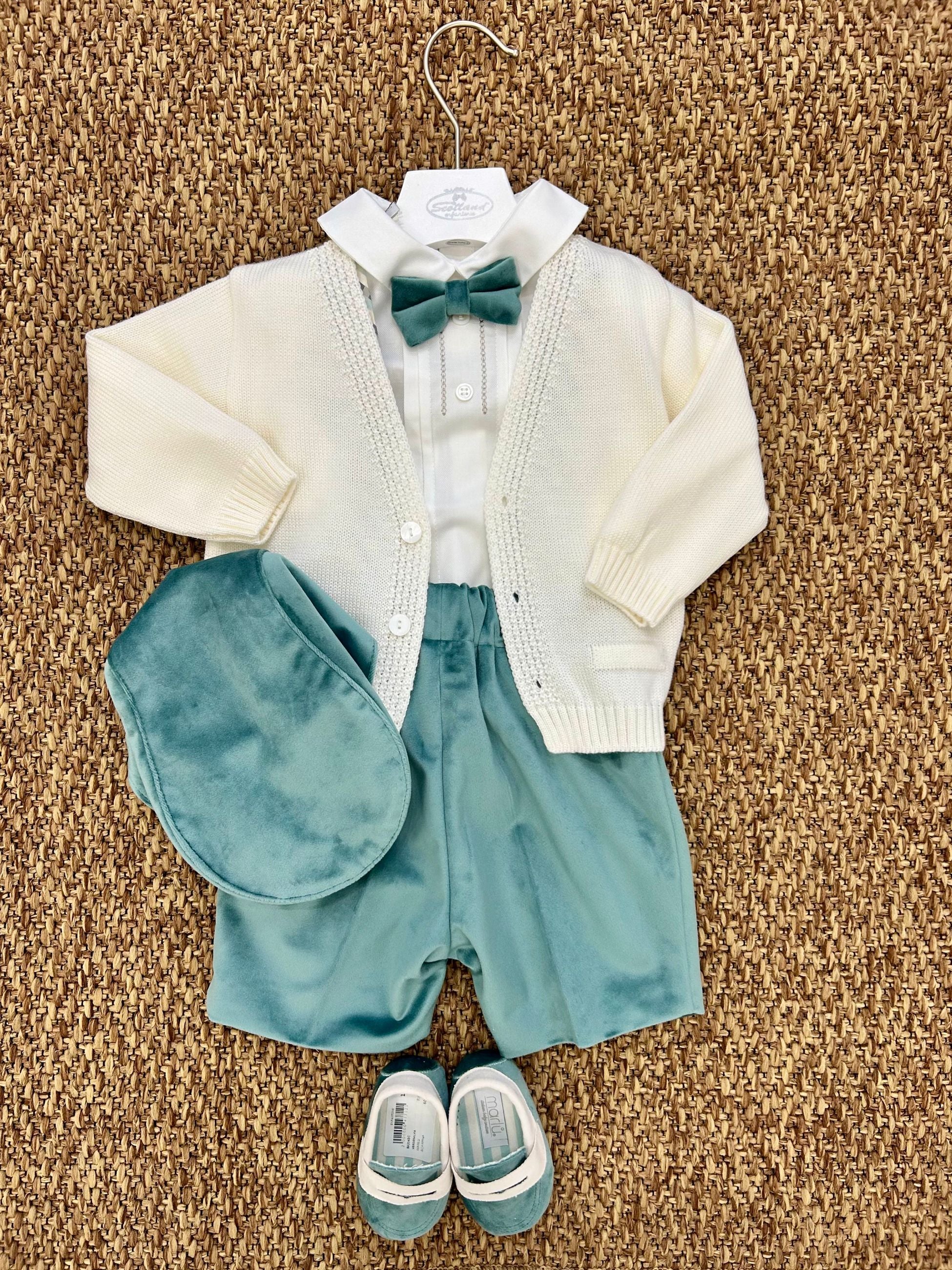 Completo cerimonia bimbo 4pz velluto Marlù