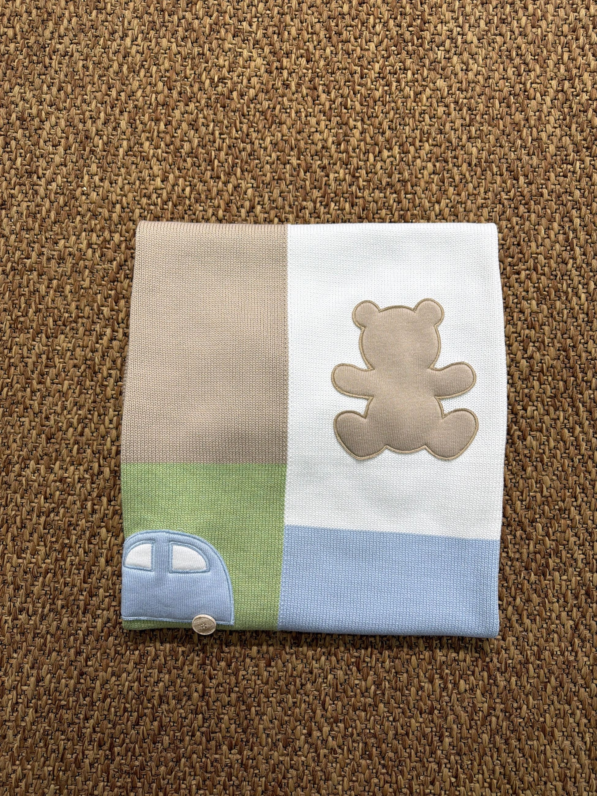 Scialle neonati orsacchiotto e macchinina Colorichiari