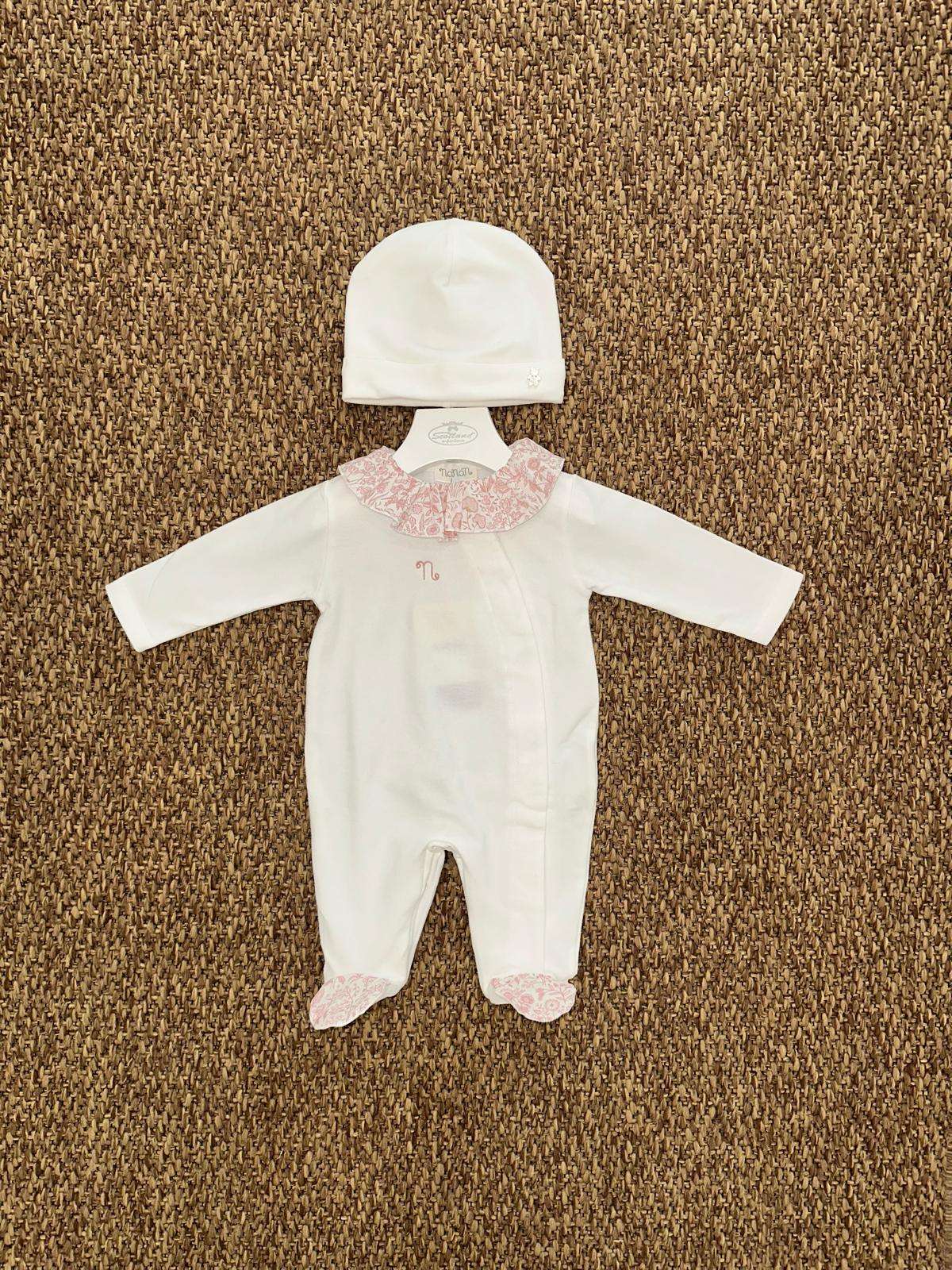 Tutina neonata fiorellini con cappellino Nanan