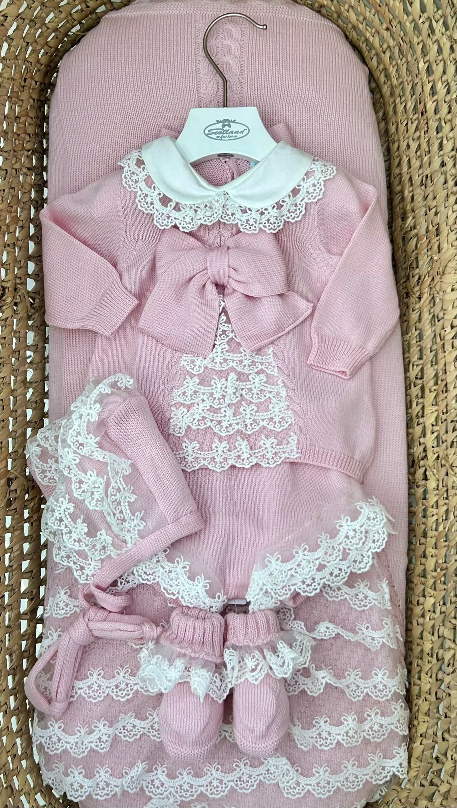 Completo neonata 2pz merletto Bebè di Almy