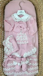 Completo neonata 2pz merletto Bebè di Almy