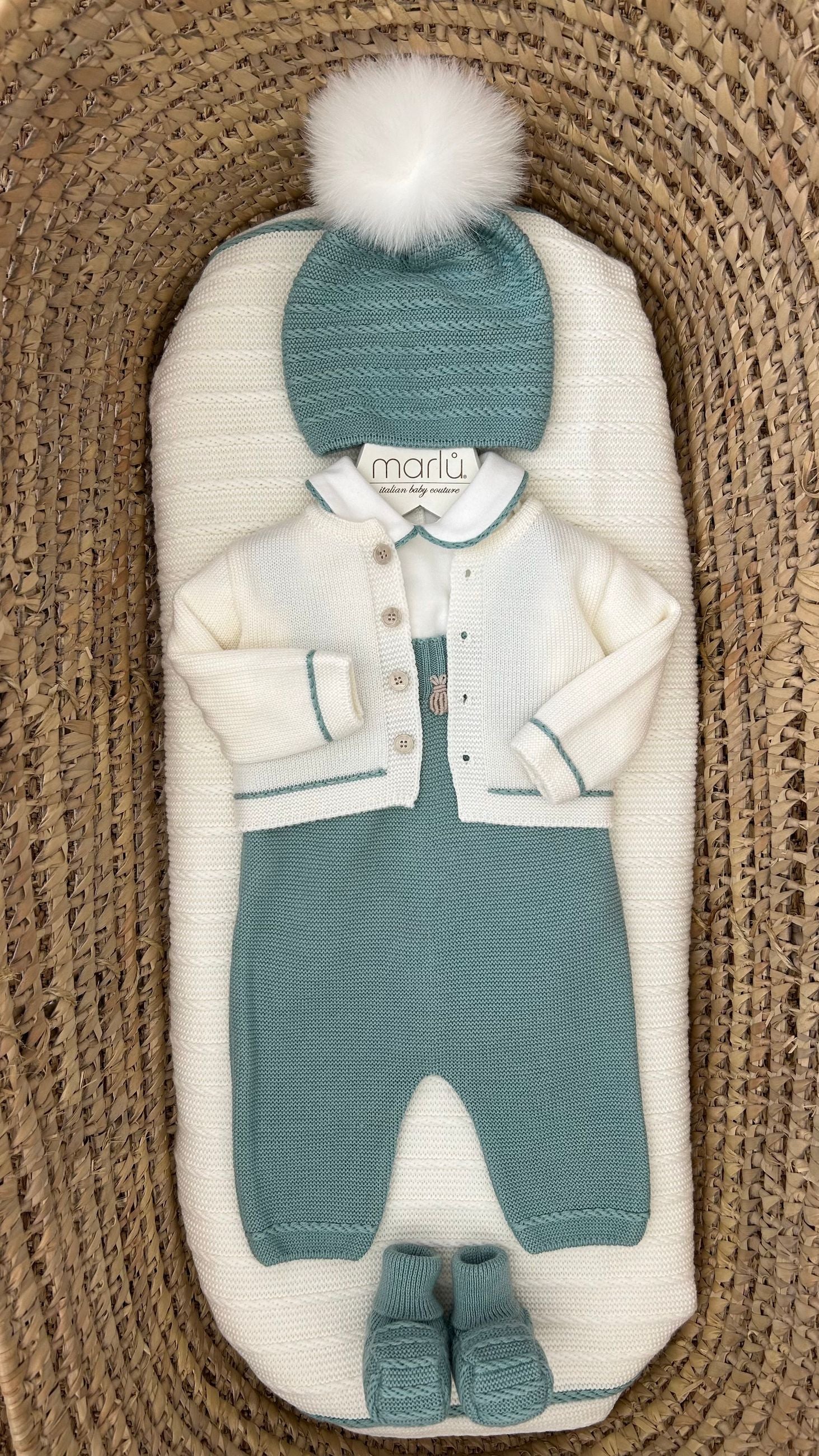 Set nascita neonato 3pz bicolore Marlù