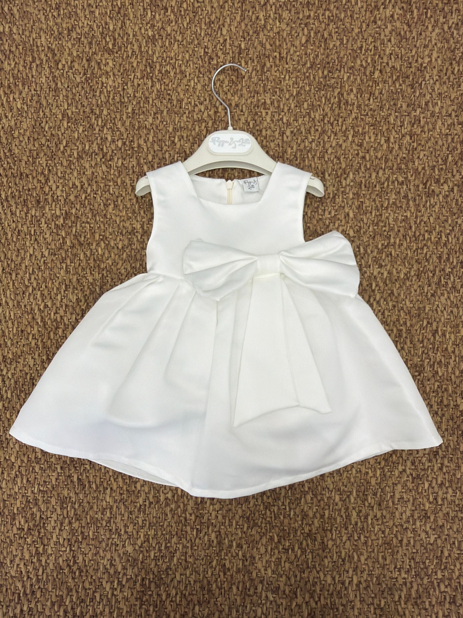 Abito bambina cerimonia con fiocco grande in vita Pappa e Latte