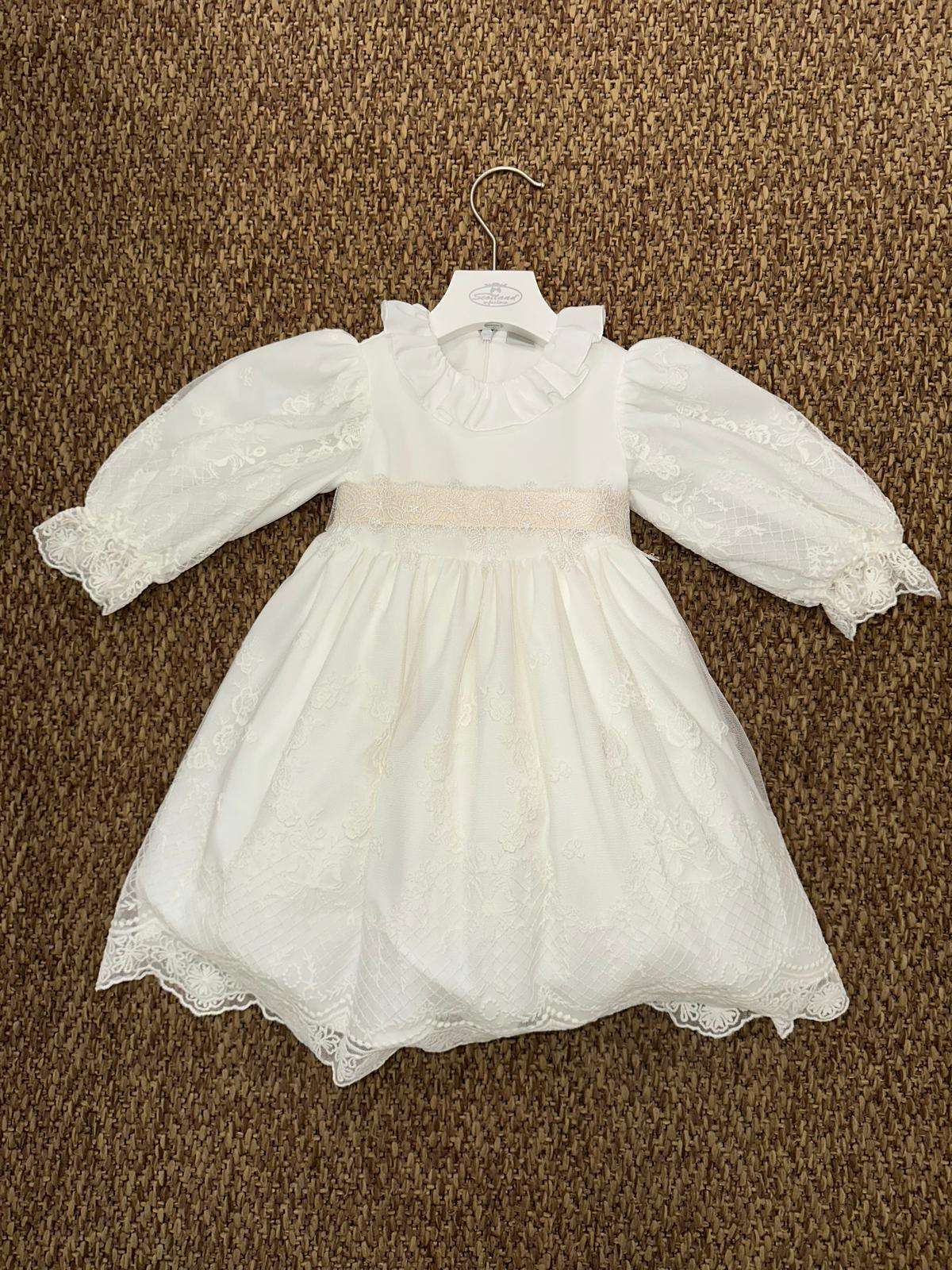 Abito bambina cerimonia con dettagli in pizzo Marlù