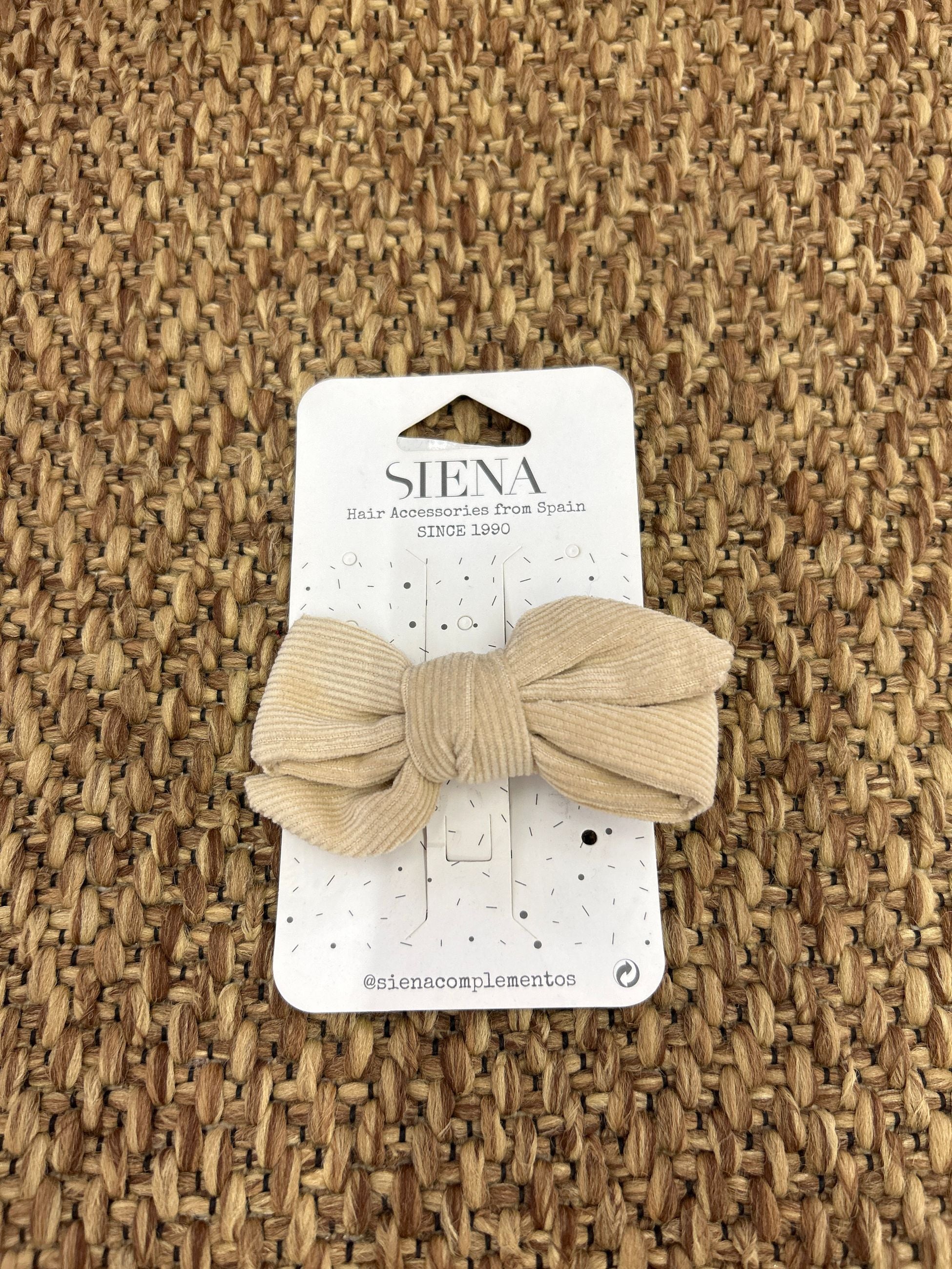 Molletta per capelli bimba fiocco in velluto a costine Siena