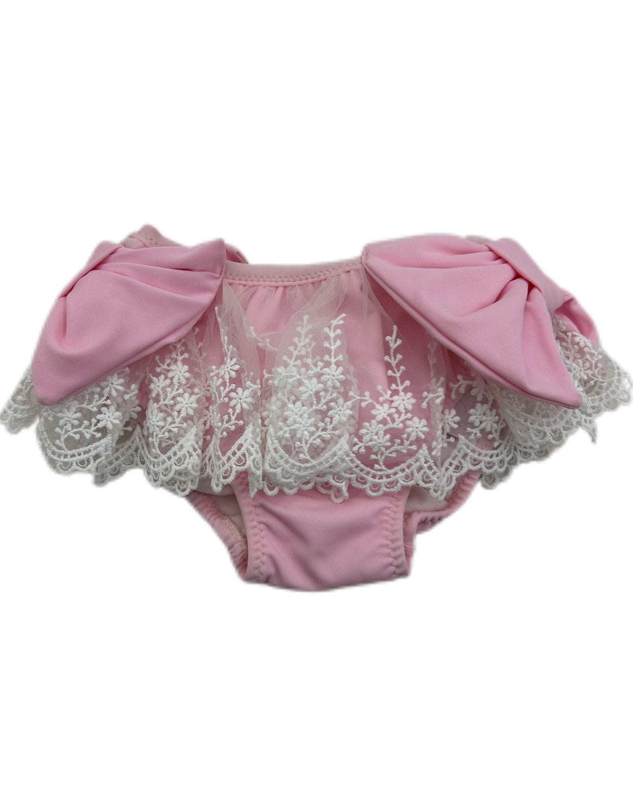 Costume bimba con merletto e fiocco Nunù Beachwear