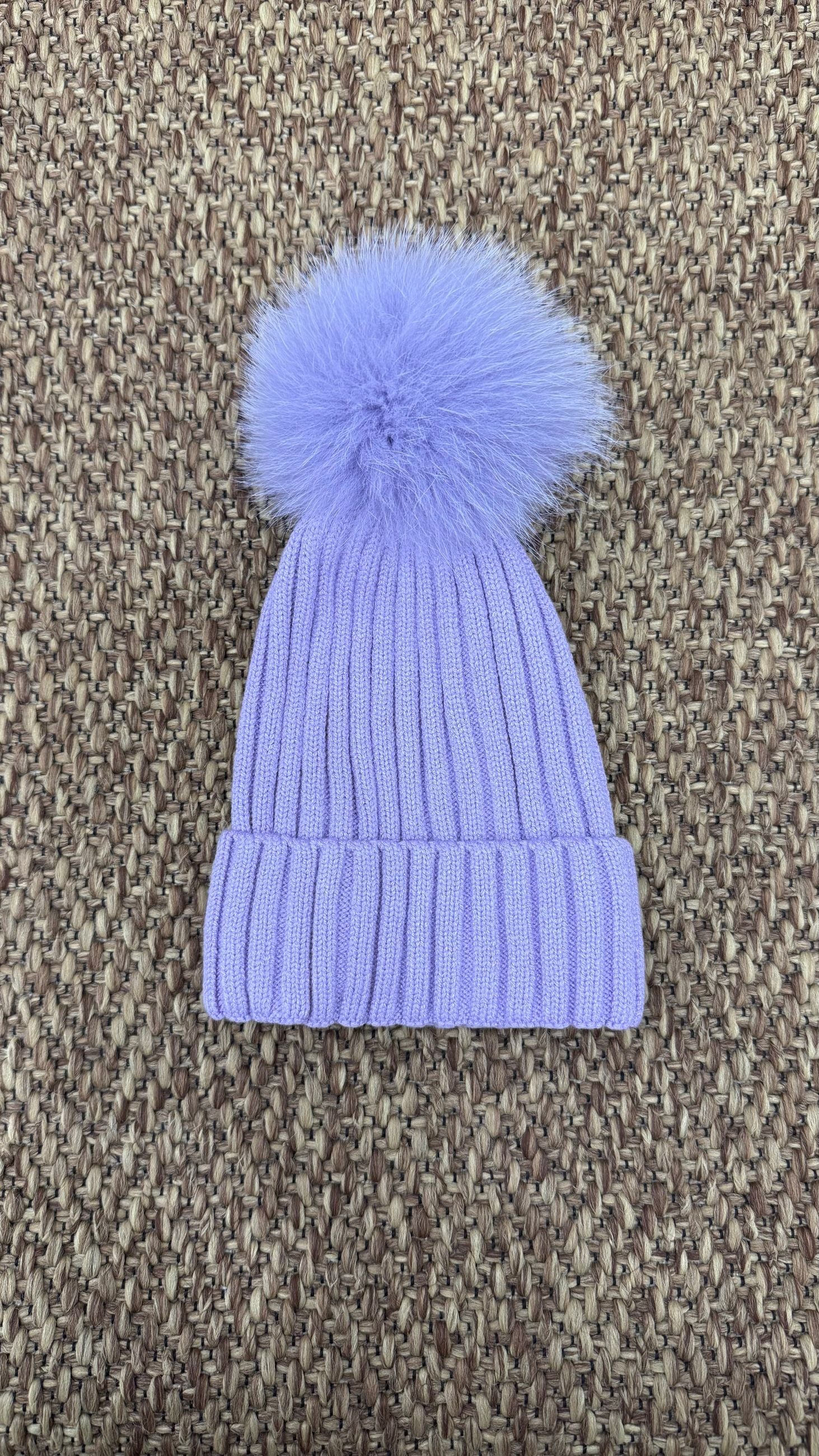 Cappello bimbi a costine pon pon Enfant Made in Italy