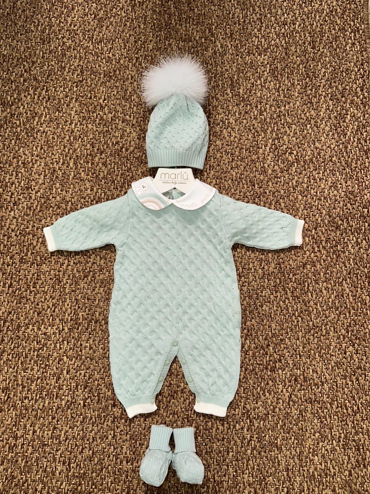 Tutina neonati trapuntata arcobaleno con cappellino e scarpine Marlù