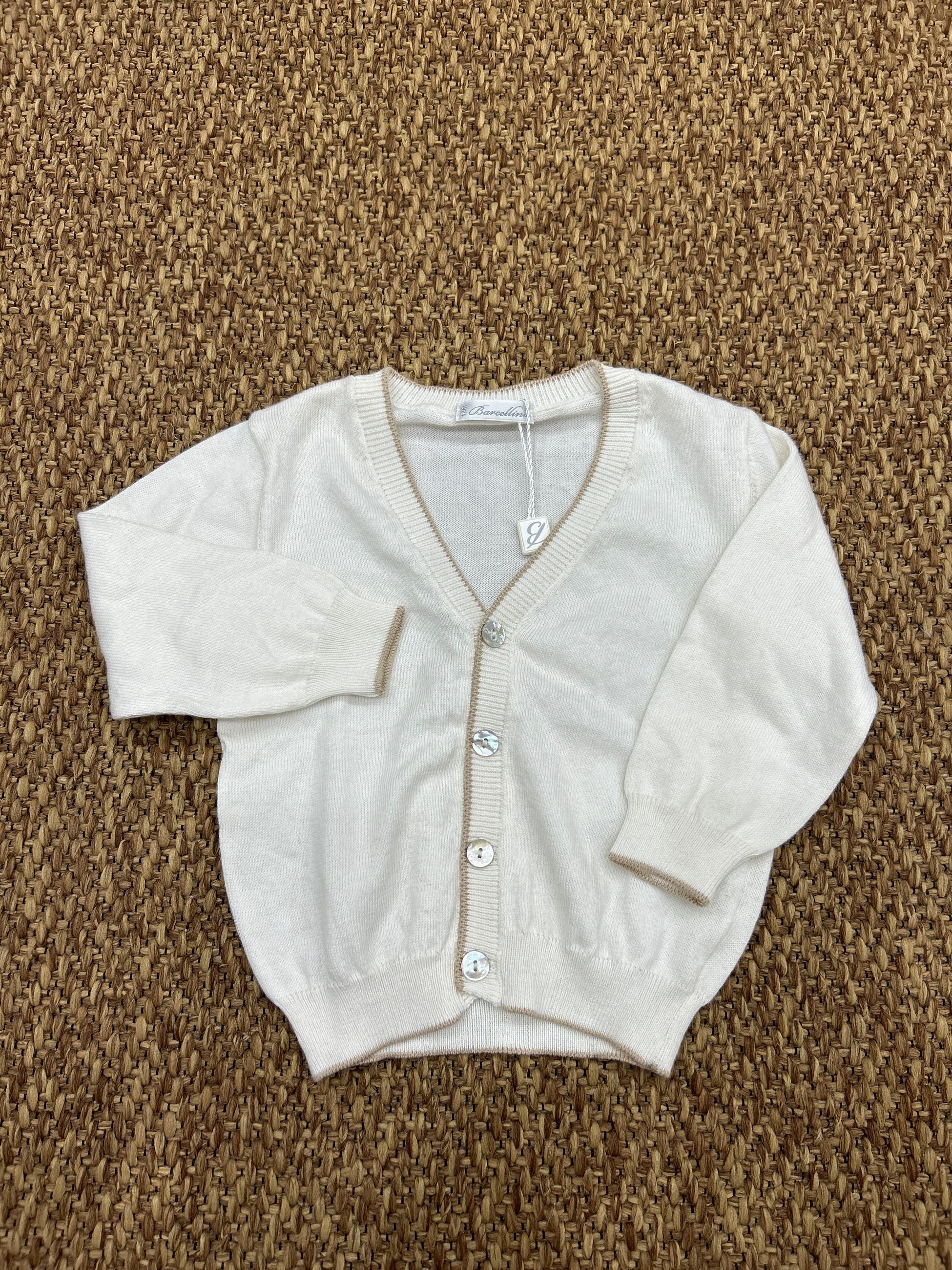 Giacchino panna con profilo beige Barcellino