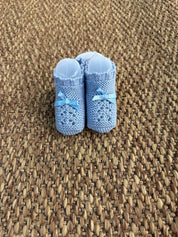 Babbucce neonata traforate con fiocchetto Juliana