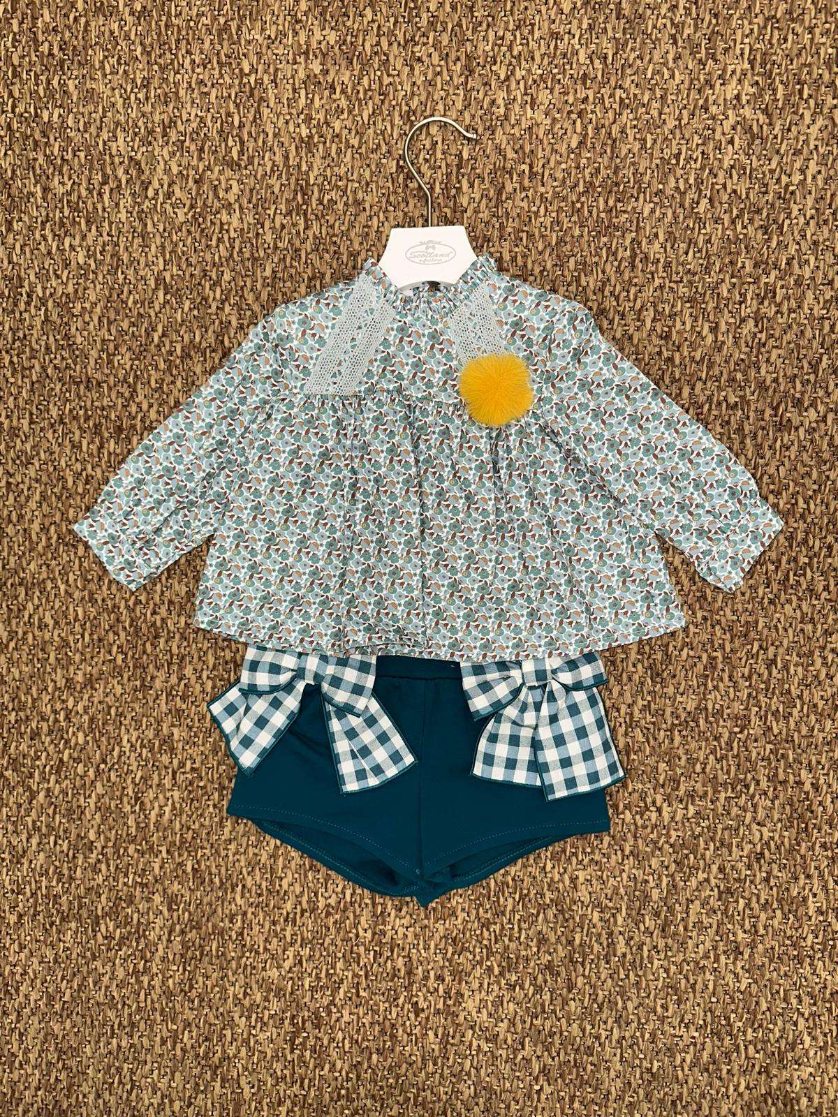 Completo bambina 2pz a fantasia con fiocchi Yoedu