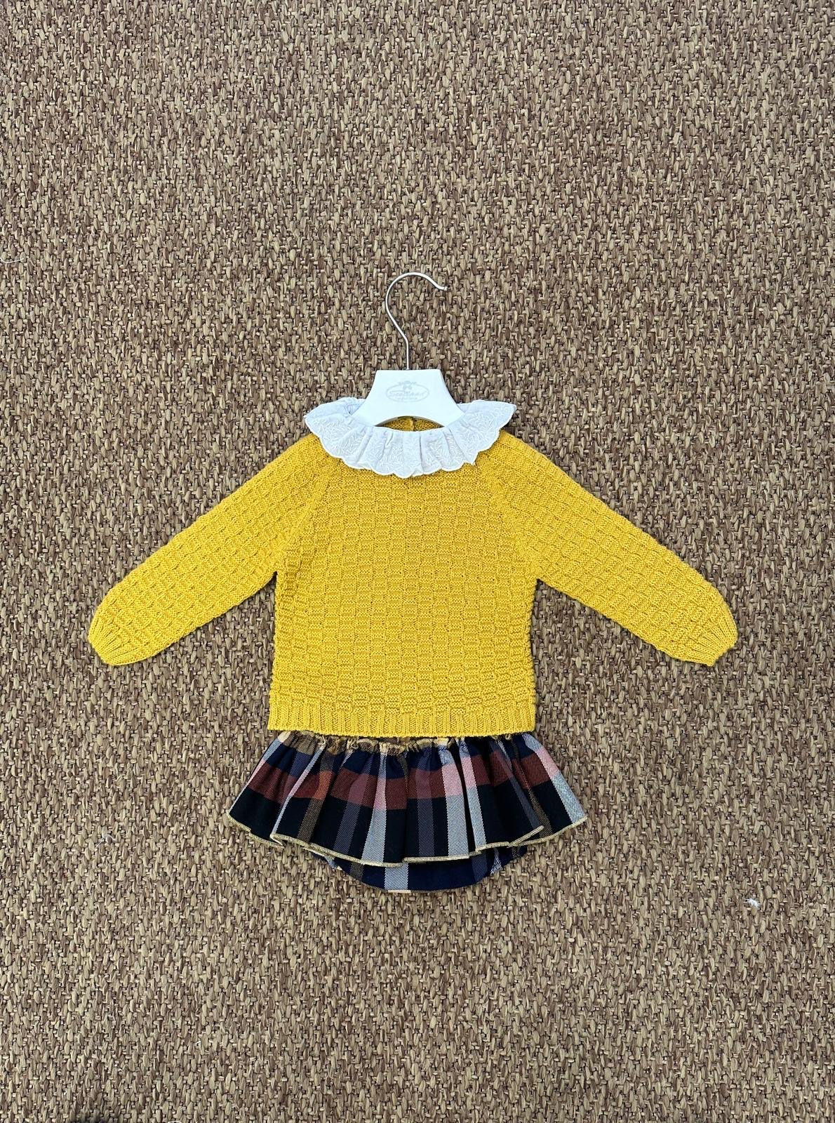 Completo bambina 2pz con culotte in tartan Juliana