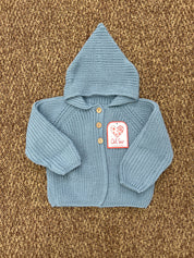 Cardigan bimbi in lana con cappuccio Del Sur