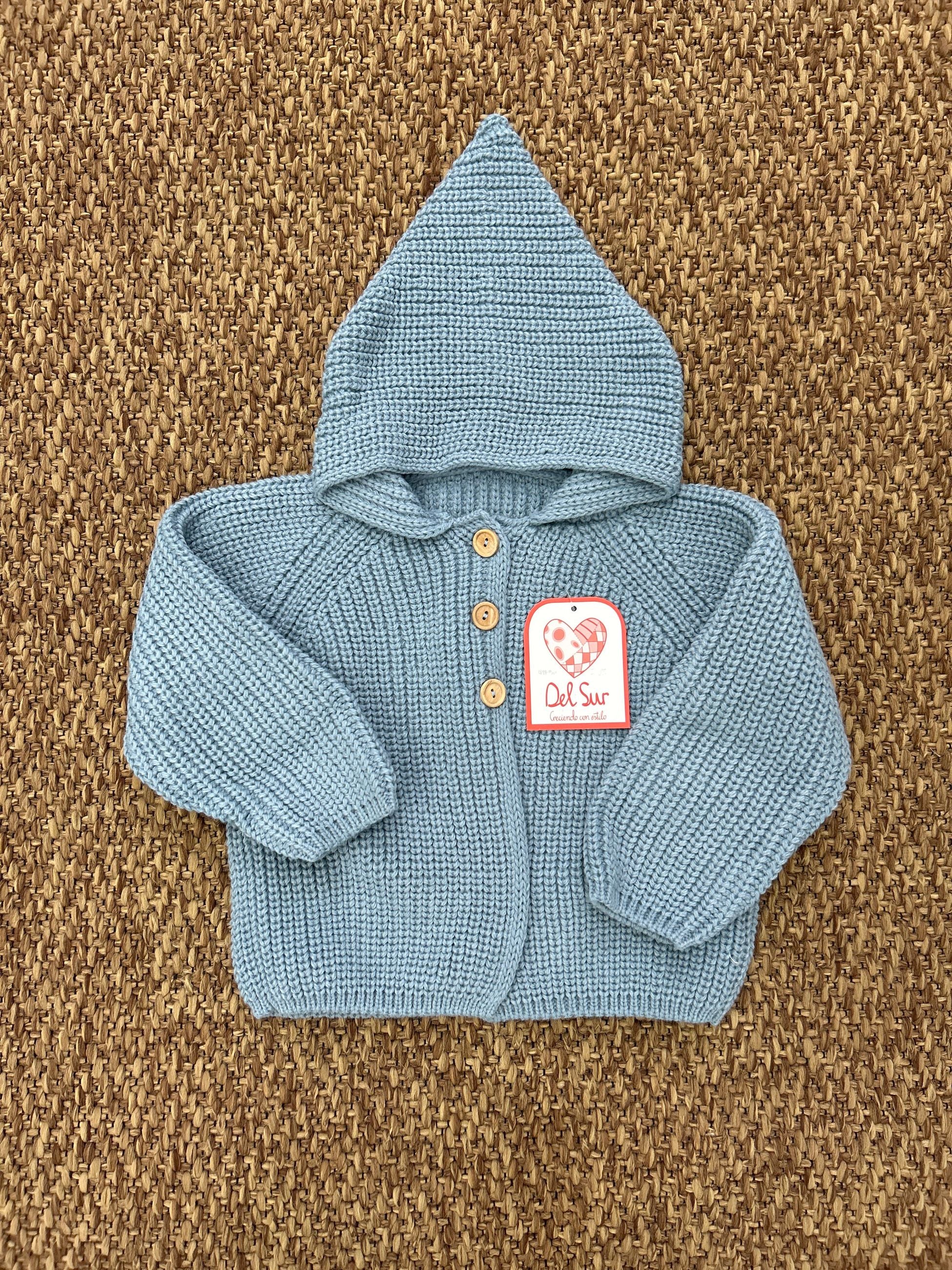 Cardigan bimbi in lana con cappuccio Del Sur