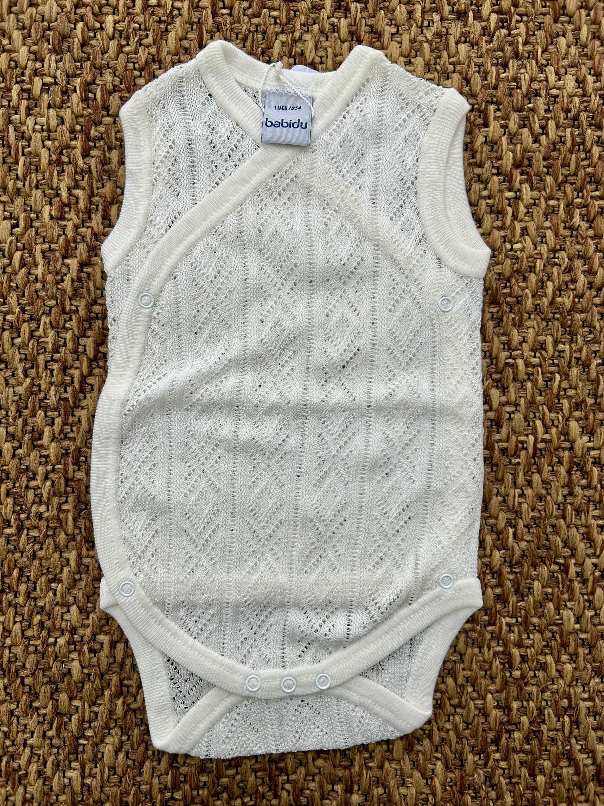 Body neonato incrocio in cotone traforato Babidu