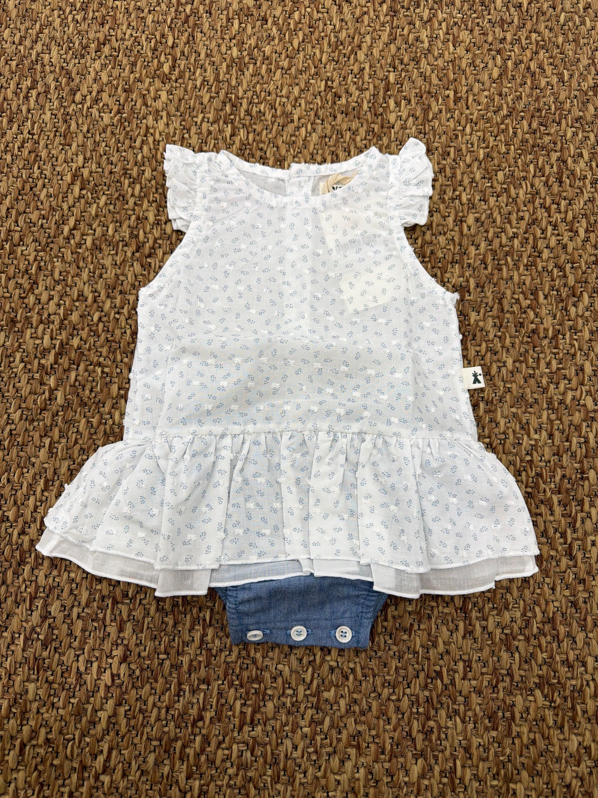 Pagliaccetto bambina con volant Petit Indi