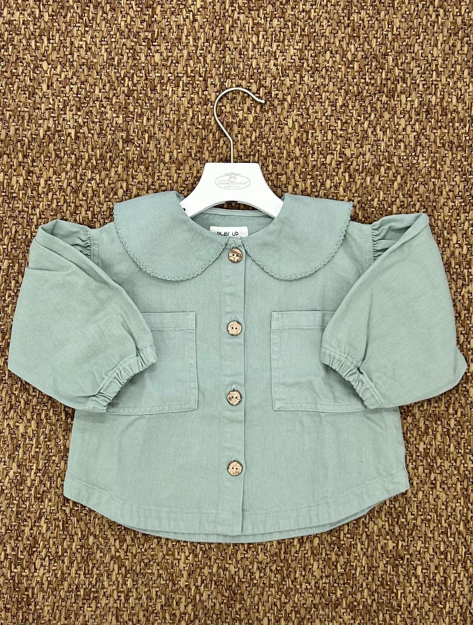 Giacca bambina in twill con colletto Play Up