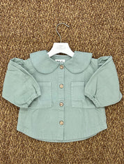 Giacca bambina in twill con colletto Play Up
