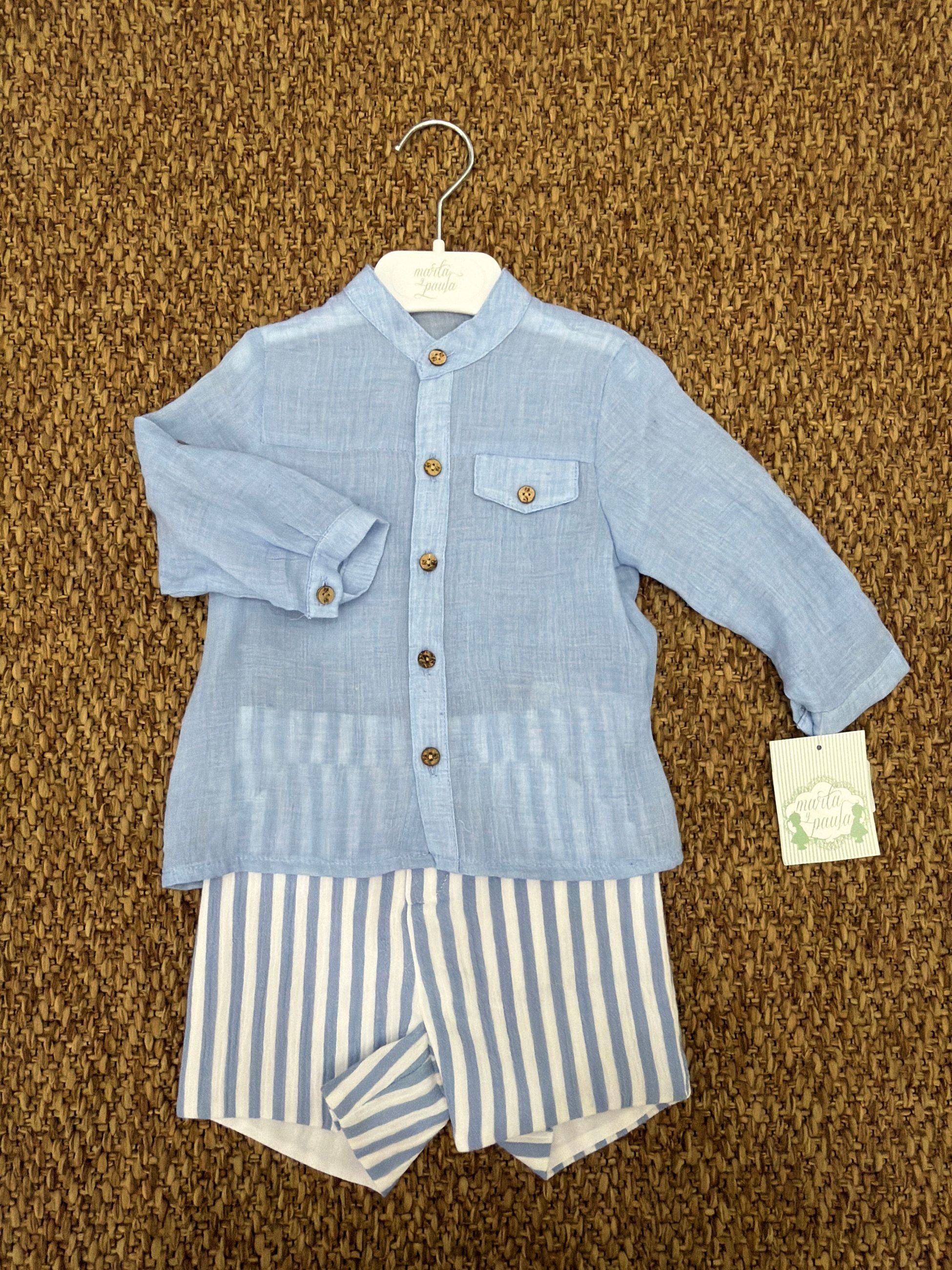 Completo bambino 2pz camicia in lino Marta y Paula