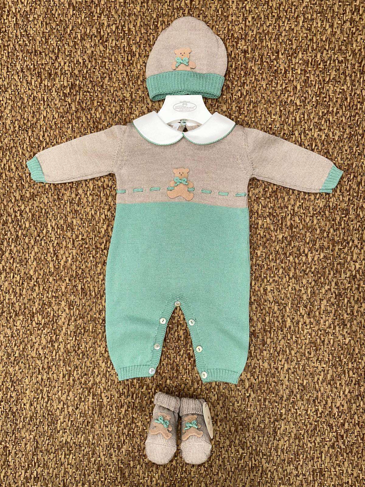 Tutina neonati orsacchiotto con cappellino e scarpine Baby Lord