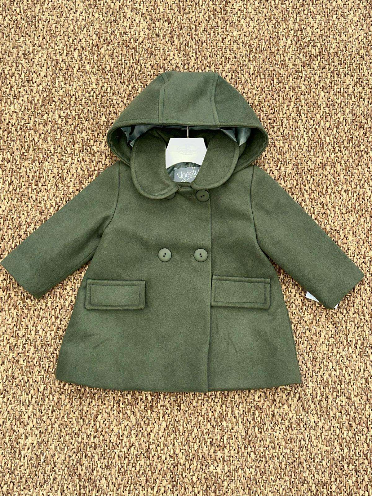 Cappotto bambina in panno con cappuccio Yoedu