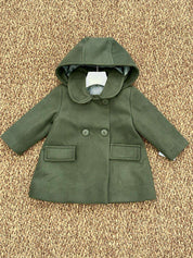 Cappotto bambina in panno con cappuccio Yoedu