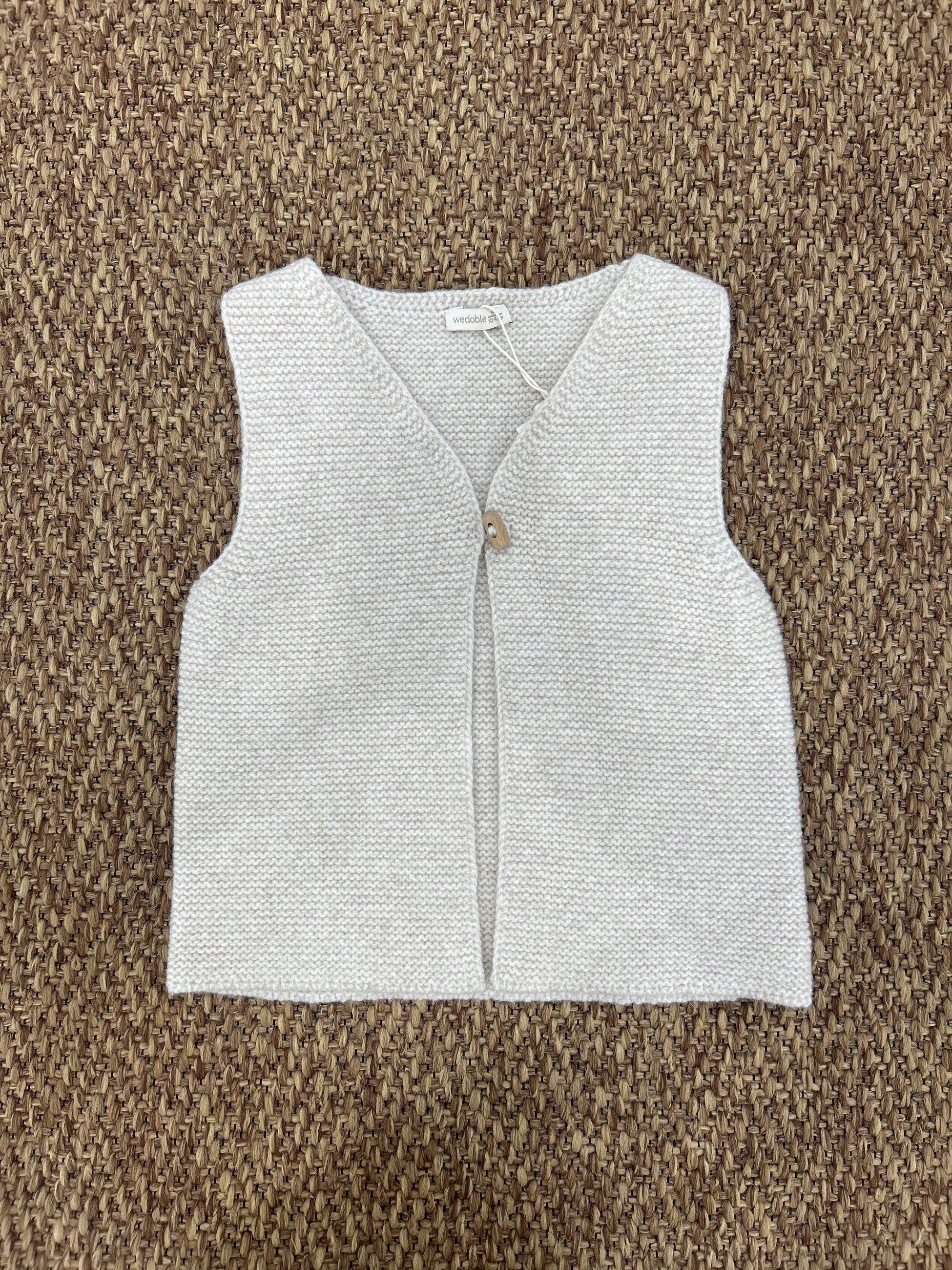 Gilet bimbi in lana beige Wedoble