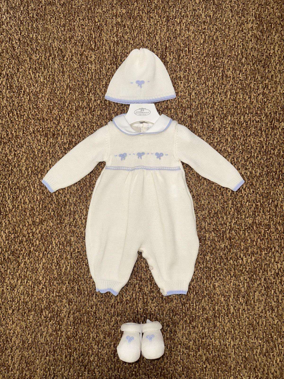 Tutina neonate fiocchetti con scarpine e cappellino Bebè di Almy