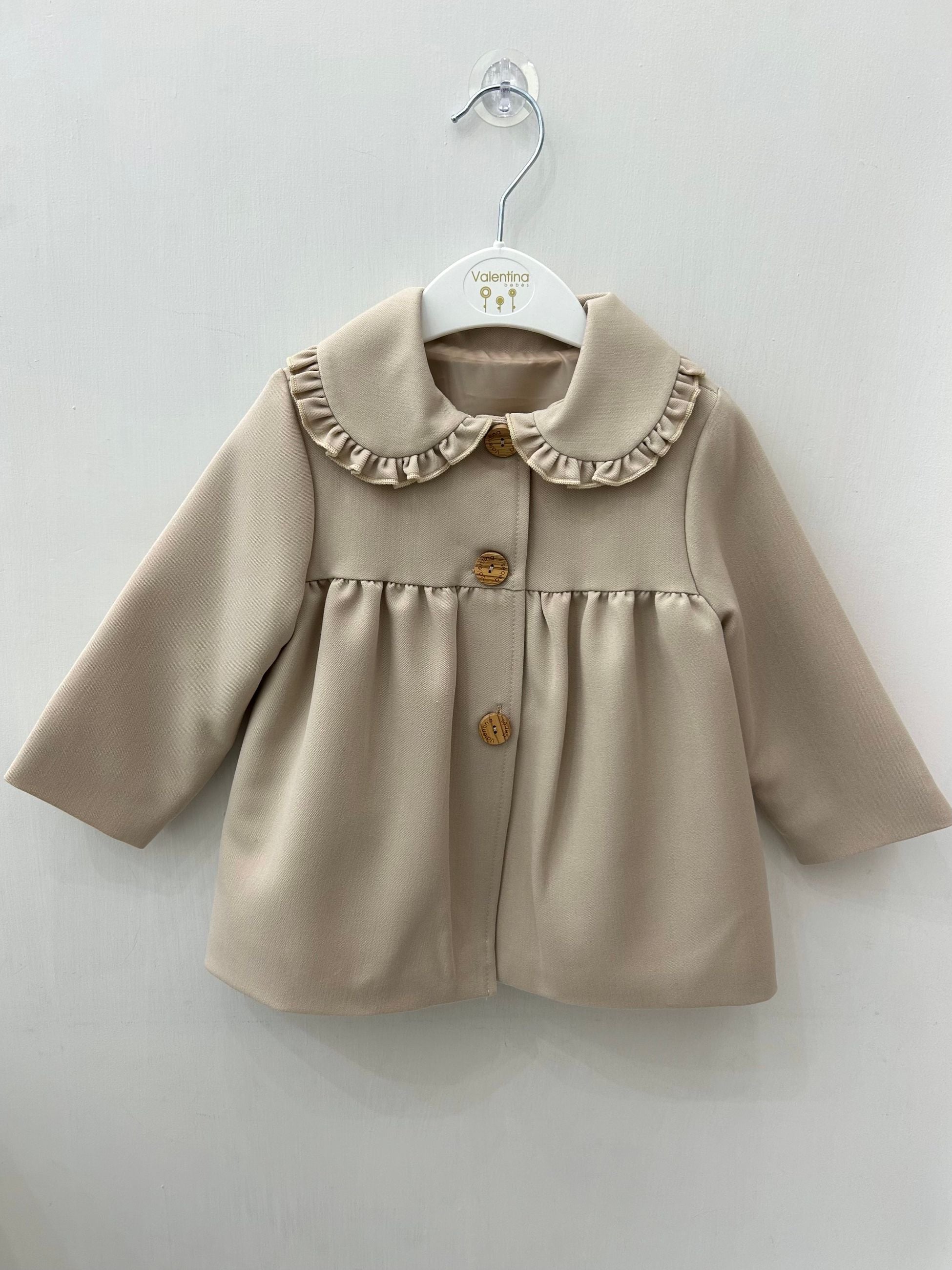 Cappottino bimba con collo rouches Valentina Bebes