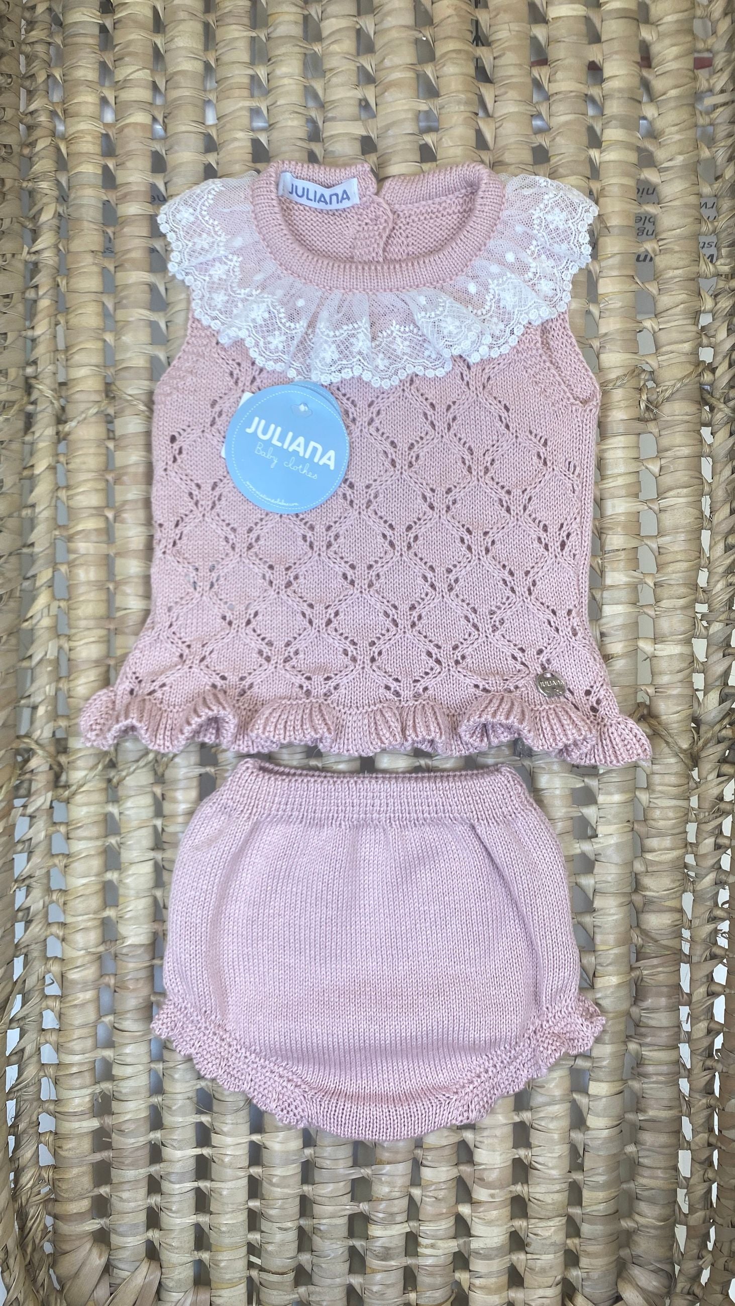 Completo bimba in filo con merletto Juliana