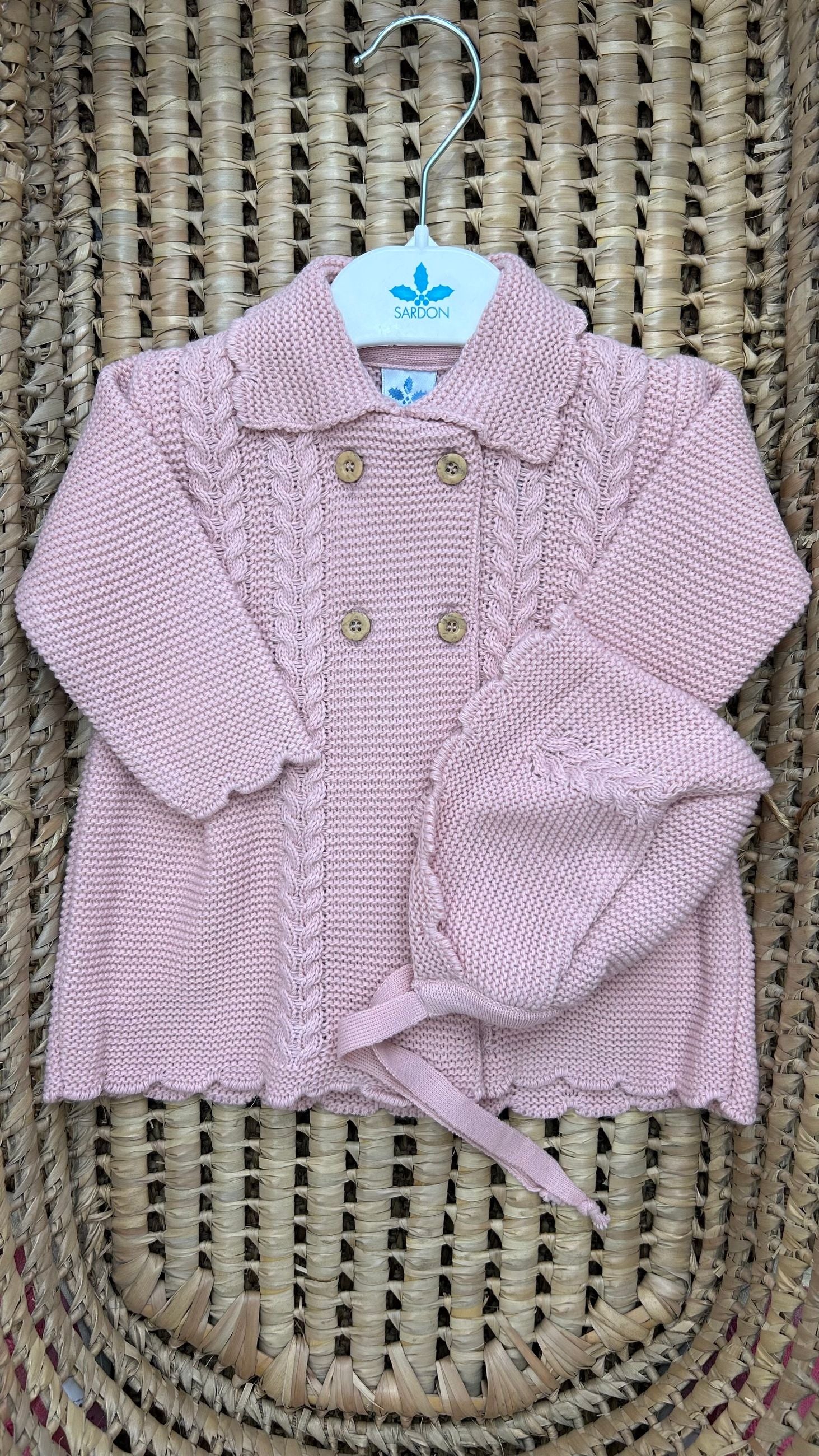 Cappottino bimba doppio petto con cuffia Sardon