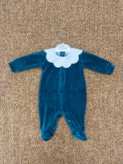 Tutina neonati in ciniglia collo petalo Pappa e Latte