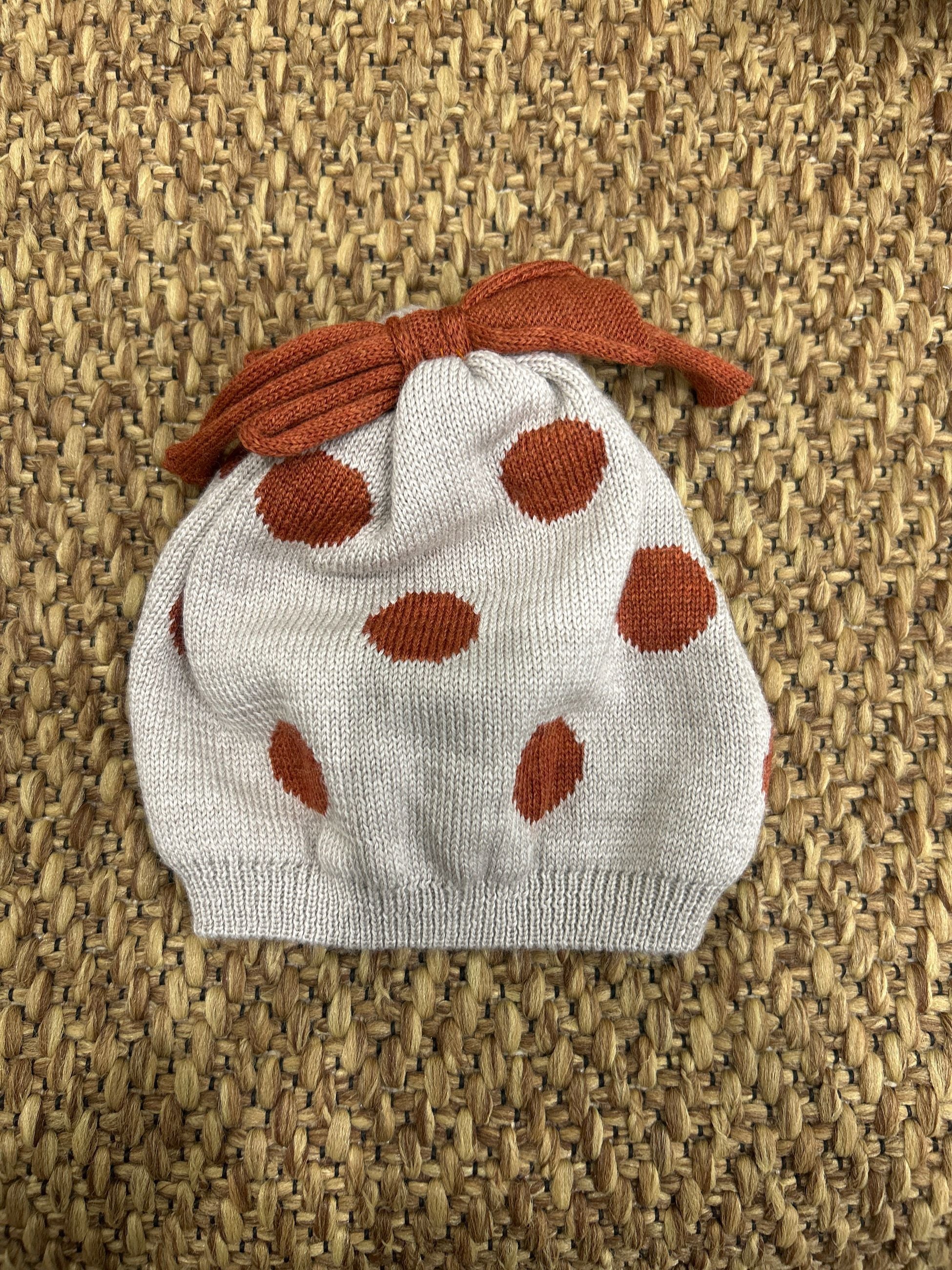 Cappello bimba a pois con fiocco Marlù