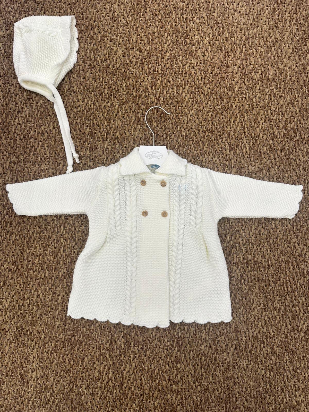 Cappotto bambina trecce con cuffia Sardon
