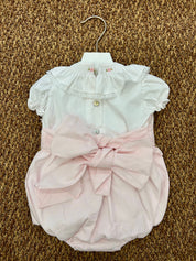 Pagliaccetto bimba con volant e roselline Fofettes