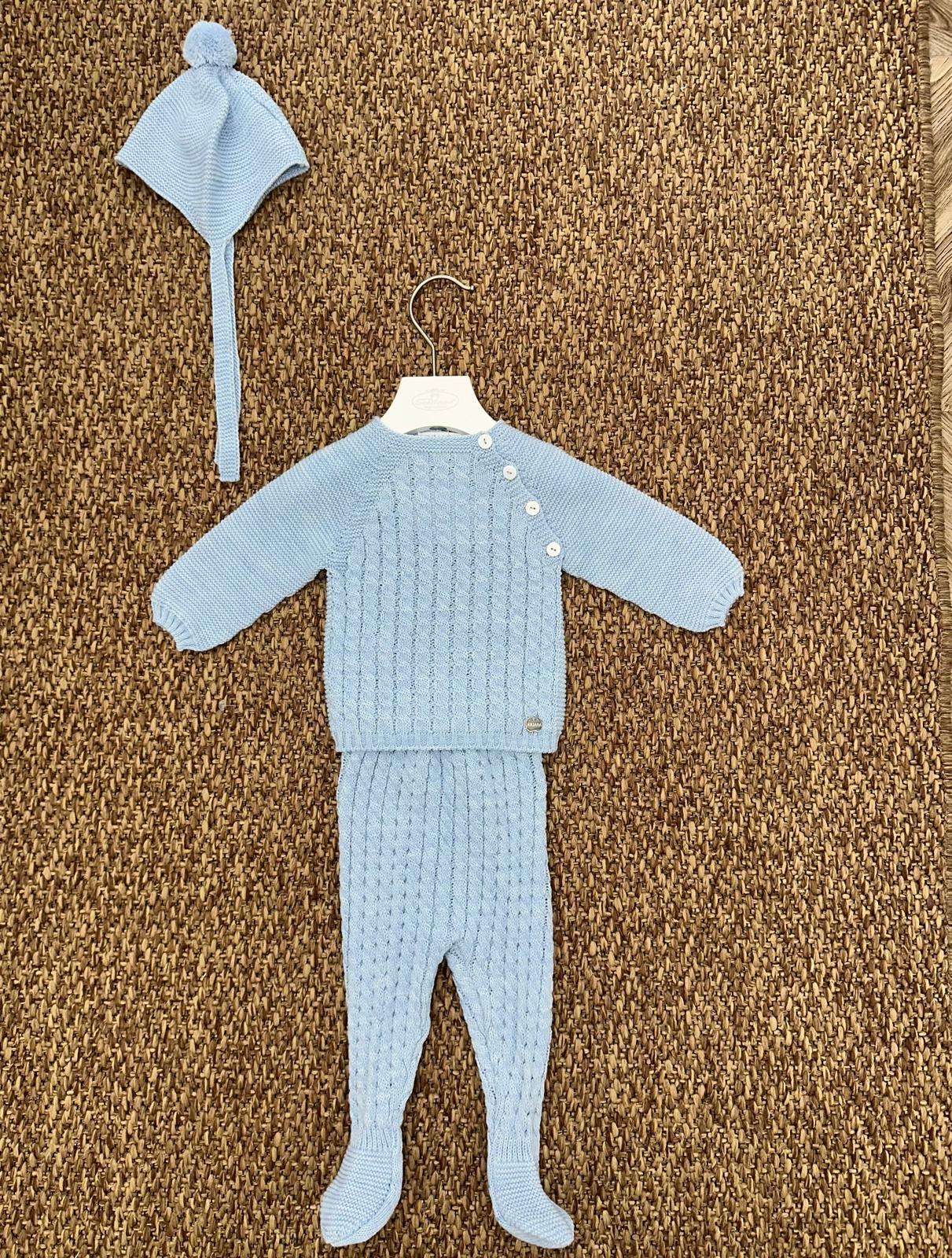 Completo neonati 2pz con scarpine e cappellino pon pon Juliana