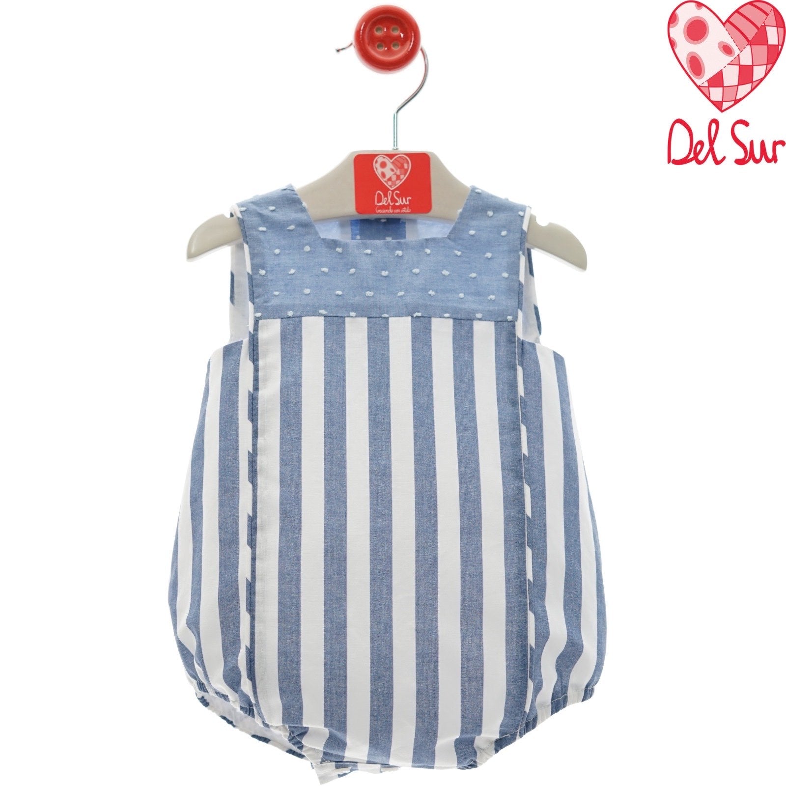 Pagliaccetto in cotone con fantasia righe Del Sur