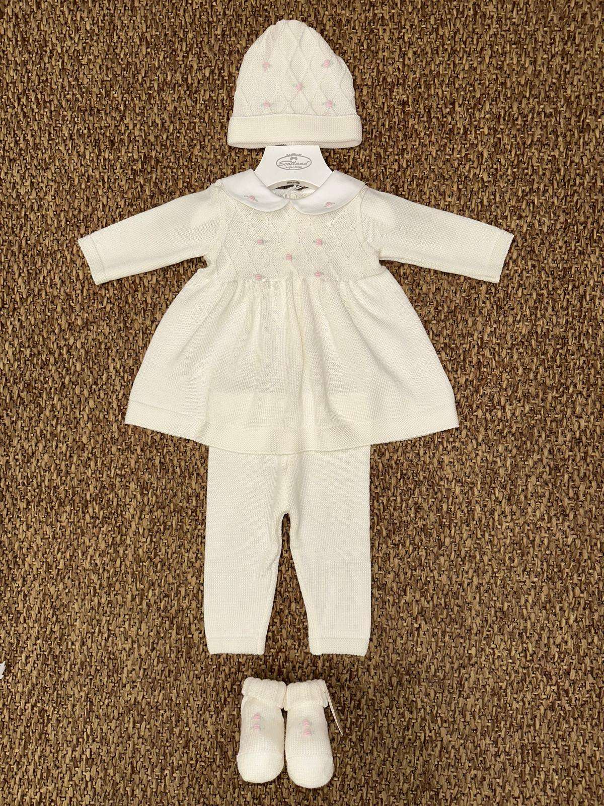 Completo neonata 2pz roselline con cappellino e scarpine Baby Lord