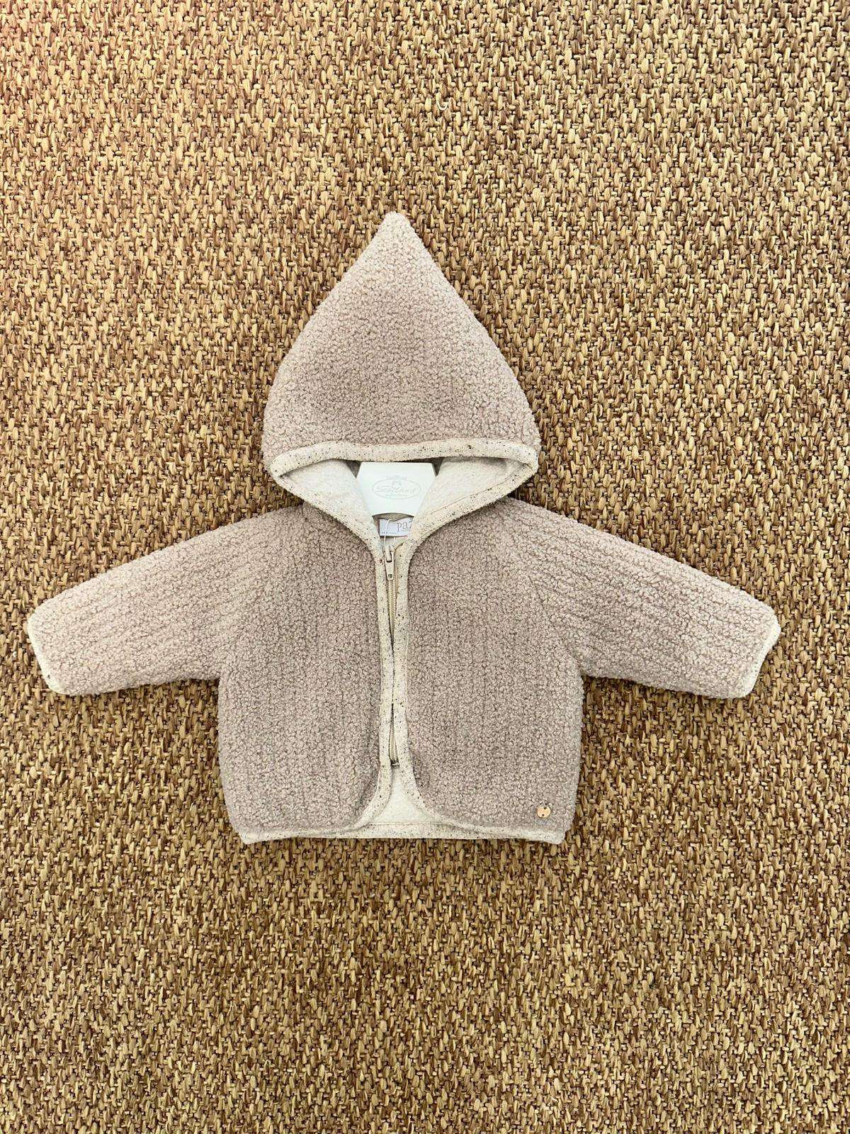 Cappotto neonato in pellicciotto con cappuccio Paz Rodriguez