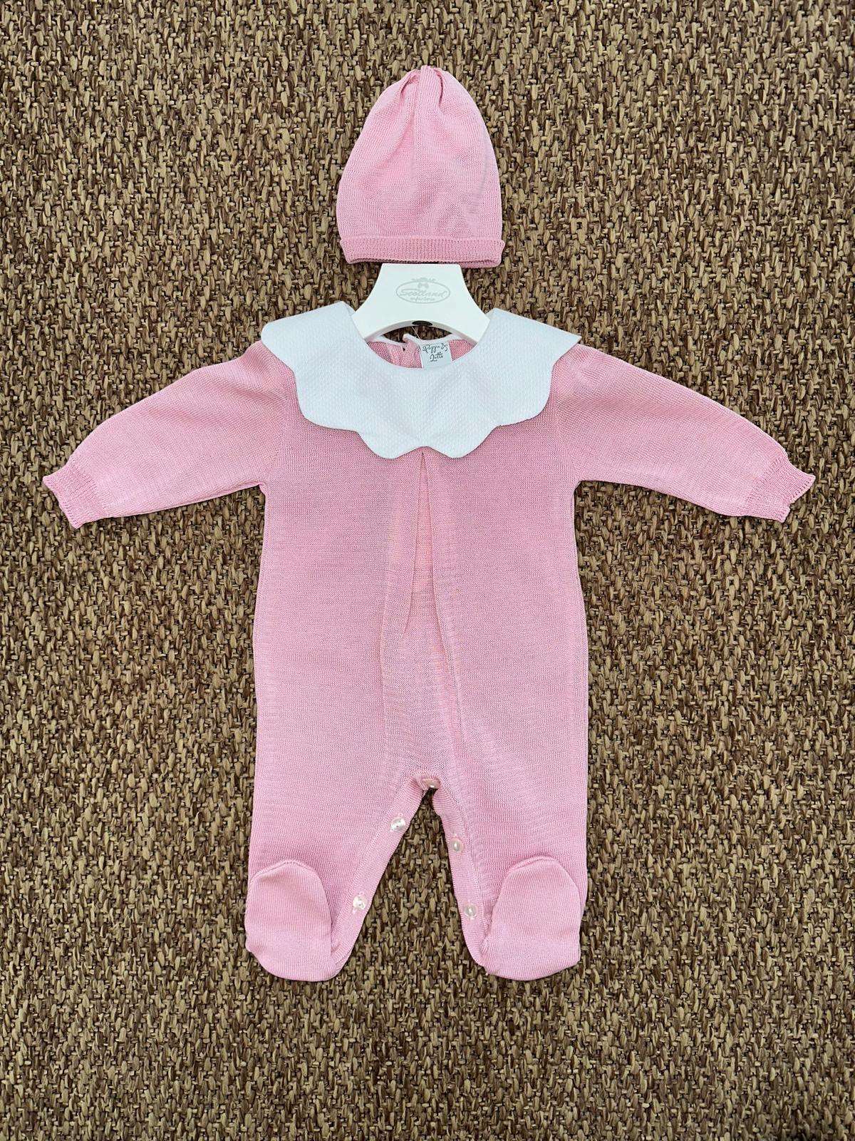 Tutina neonata colletto bianco con cappellino Pappa e Latte