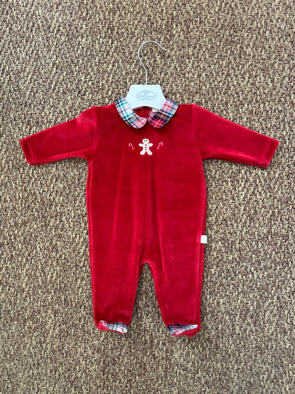 Tutina neonati in ciniglia con omino di pan di zenzero Baby Gi