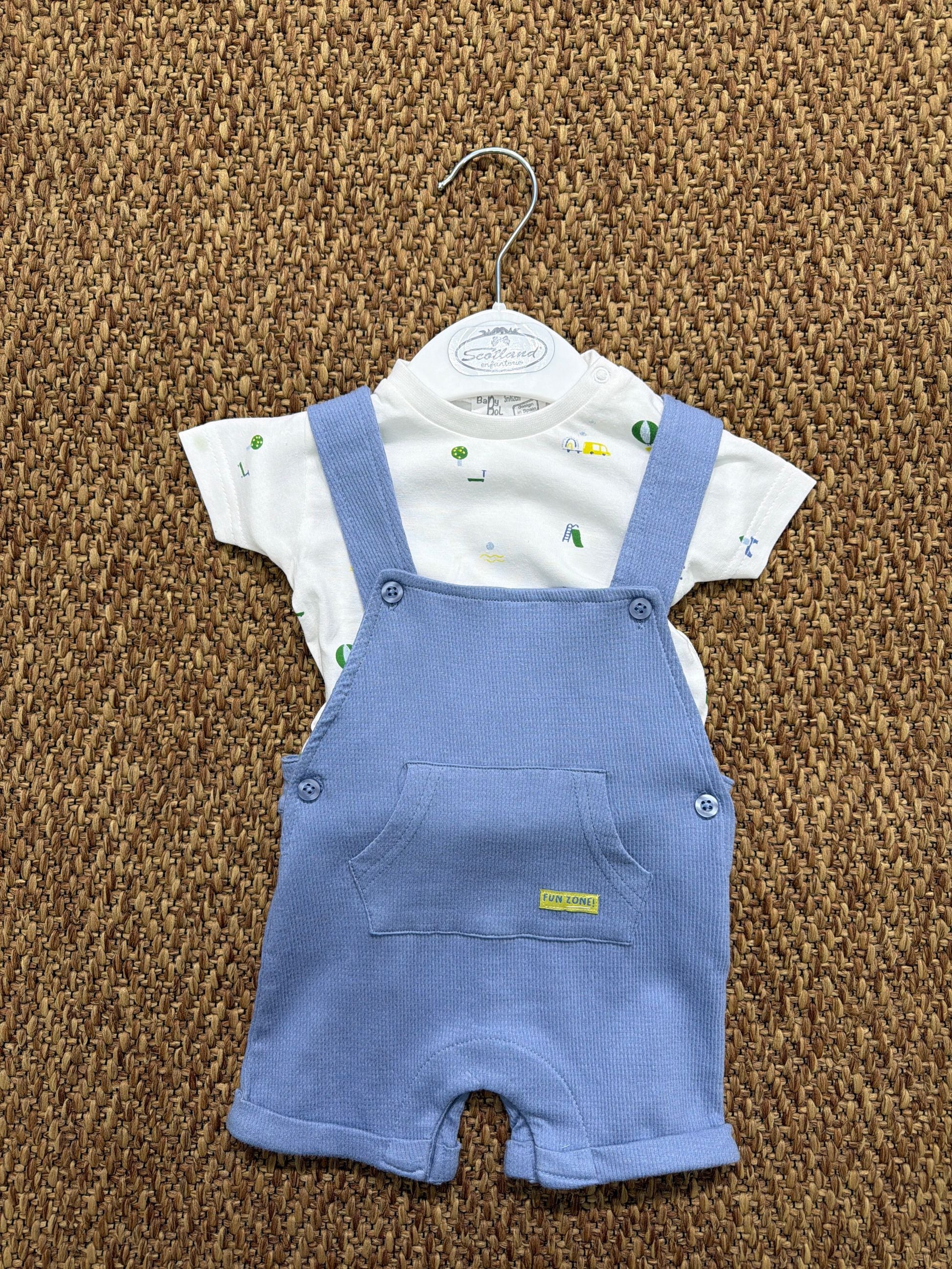 Completo neonato 2pz con salopette Babybol