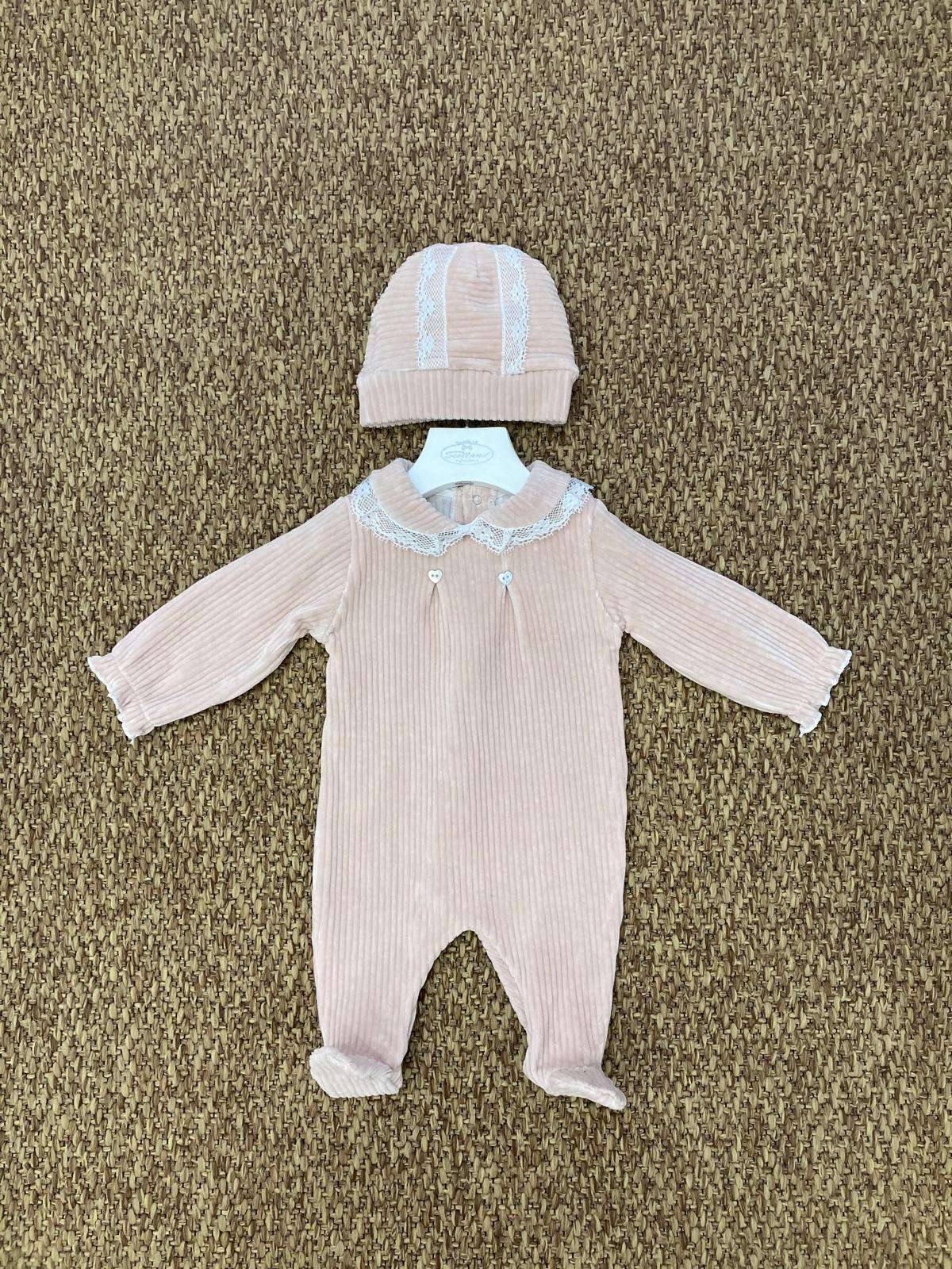 Tutina neonata a costine con cappellino Baby Vip