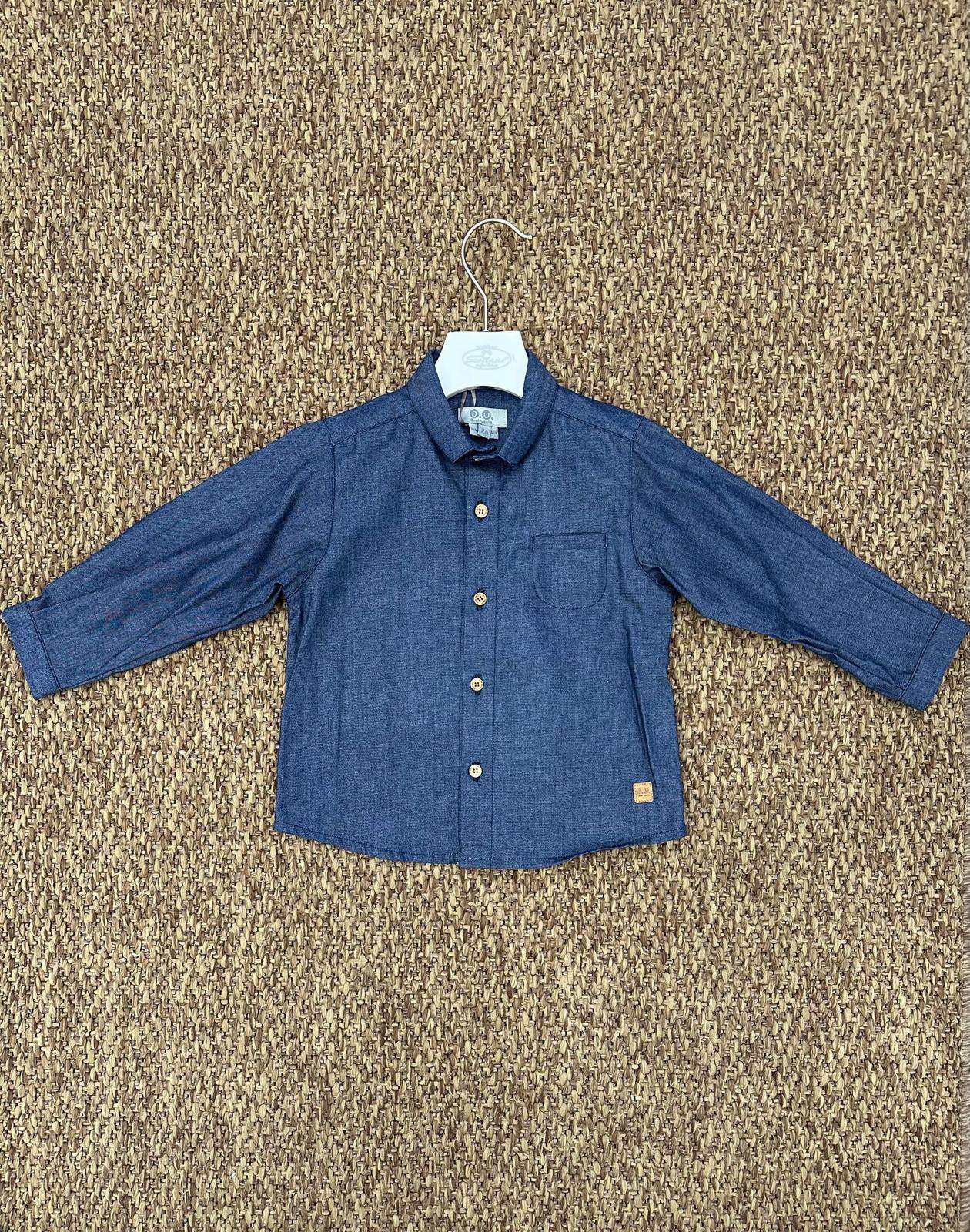 Camicia bambino in denim con taschino Jose Varon