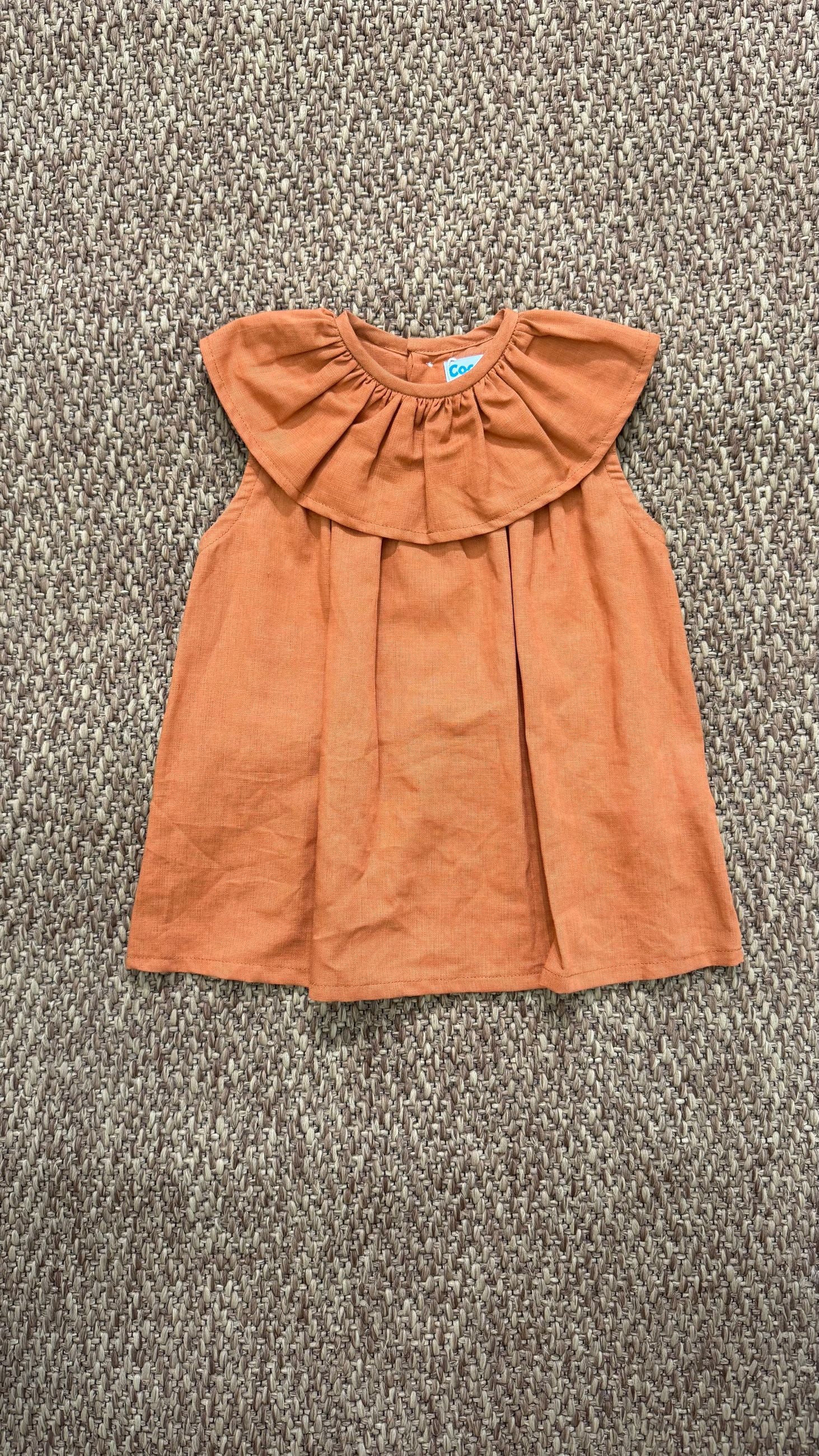 Blusa bambina giro maniche collo volant Cocote