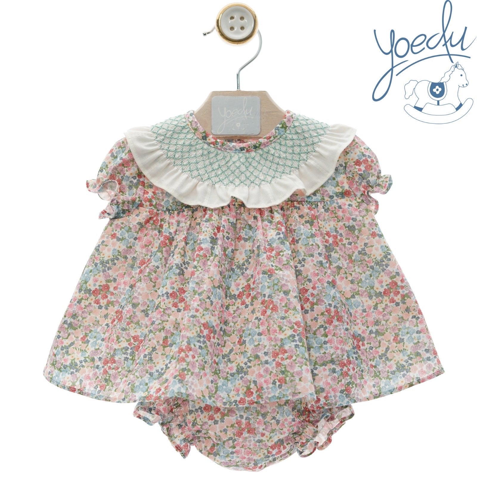 Completo bimba 2pz fantasia fiori Yoedu