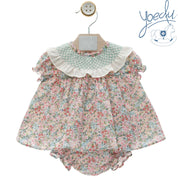 Completo bimba 2pz fantasia fiori Yoedu
