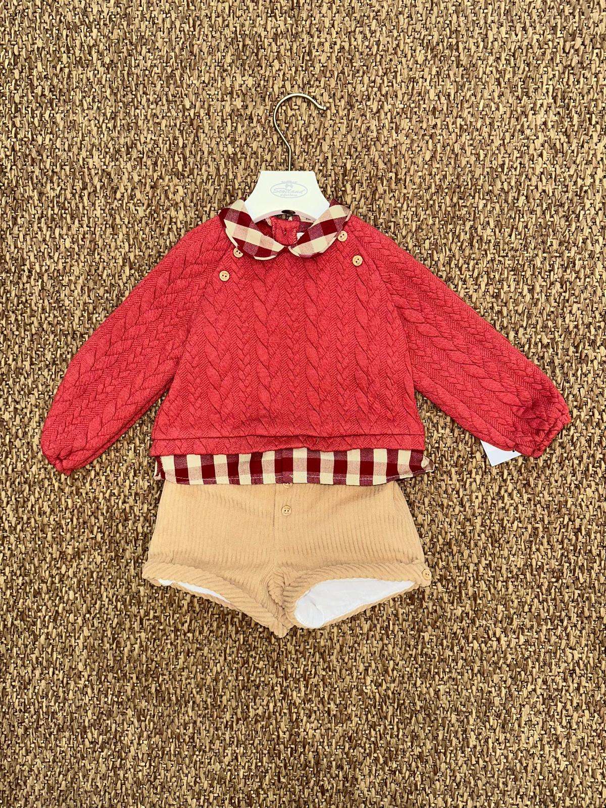 Completo bambino 2pz con maglioncino a trecce Yoedu