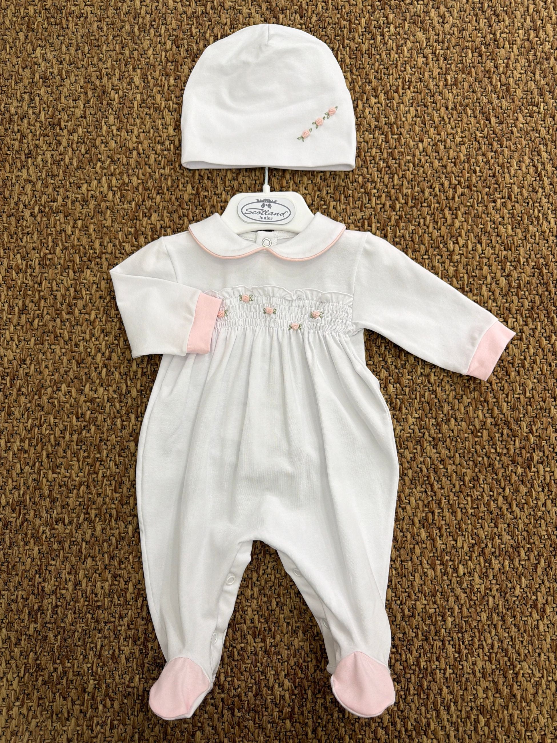 Tutina neonata con cappellino e roselline Teto&Tatta