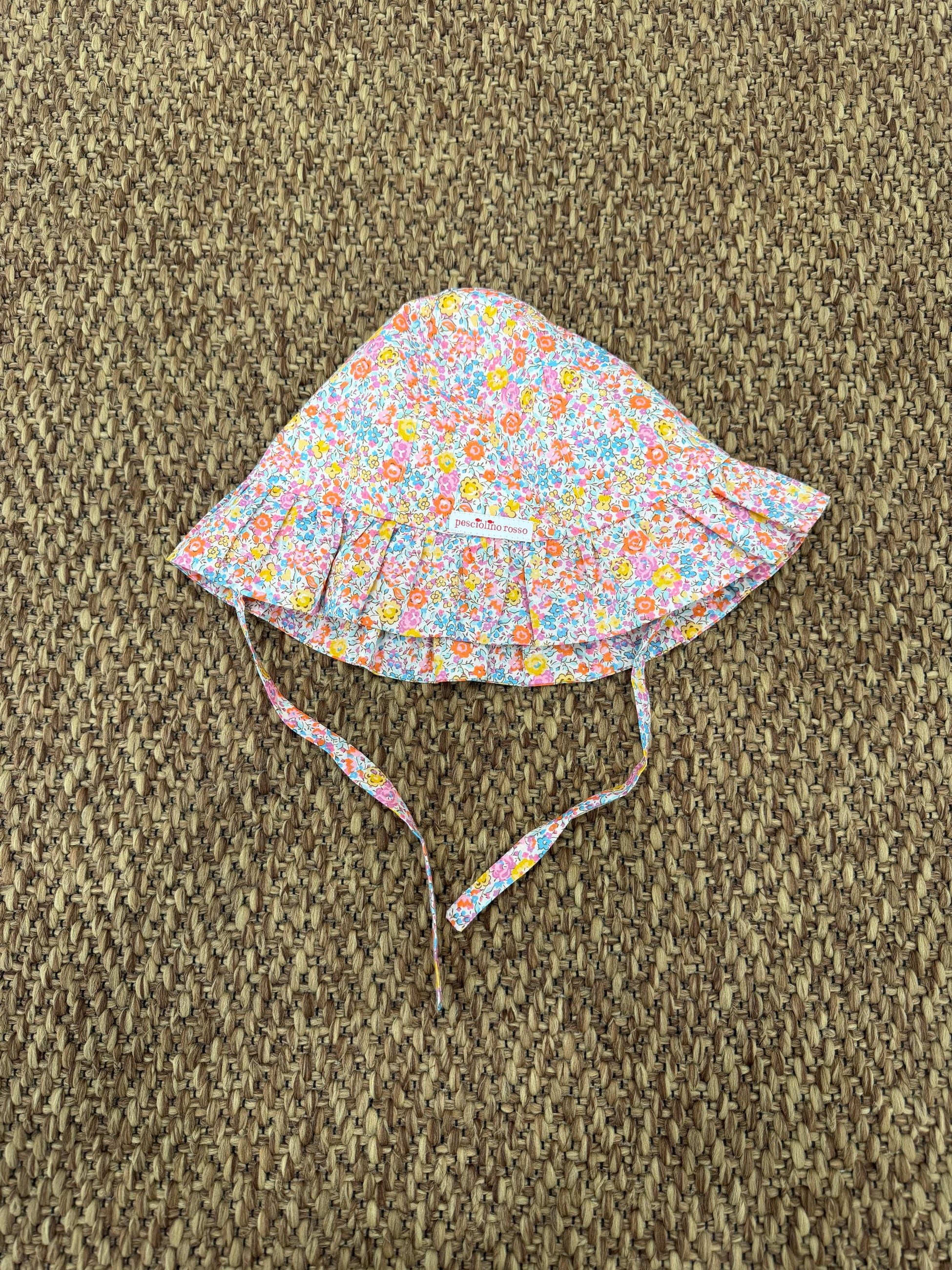 Cappello bambina pescatore con lacci a fantasia Pesciolino Rosso